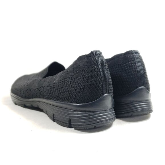 Skechers Womens Size 8.5 Black Slip On Air Cooled Memory Foam Walking Shoes - Picture 4 of 8